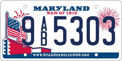 MD license plate 9AB5303