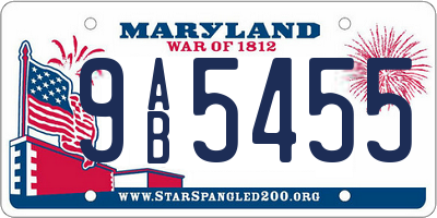 MD license plate 9AB5455