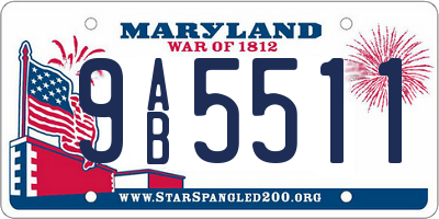 MD license plate 9AB5511