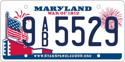 MD license plate 9AB5529