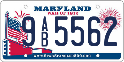 MD license plate 9AB5562