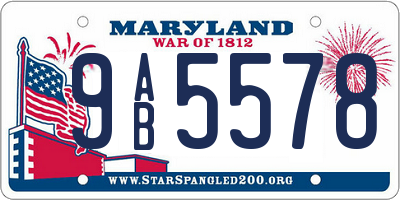 MD license plate 9AB5578
