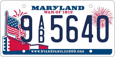 MD license plate 9AB5640