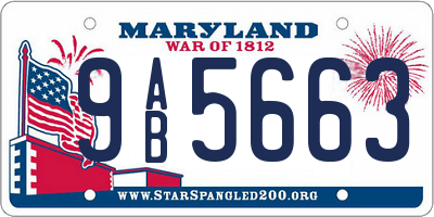 MD license plate 9AB5663