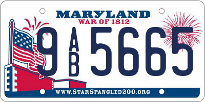 MD license plate 9AB5665