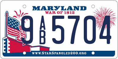 MD license plate 9AB5704