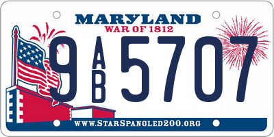 MD license plate 9AB5707