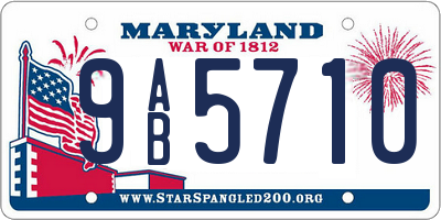 MD license plate 9AB5710