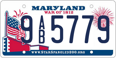 MD license plate 9AB5779