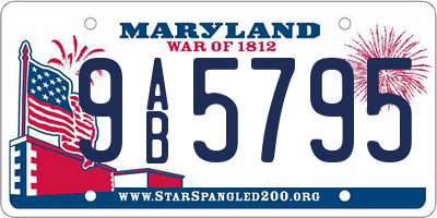 MD license plate 9AB5795