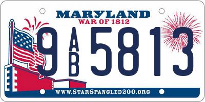 MD license plate 9AB5813