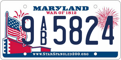 MD license plate 9AB5824
