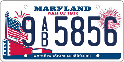 MD license plate 9AB5856