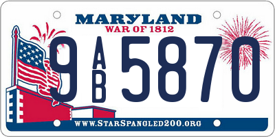 MD license plate 9AB5870