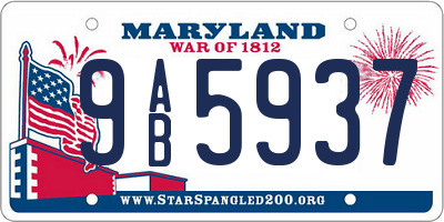MD license plate 9AB5937