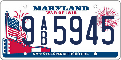 MD license plate 9AB5945