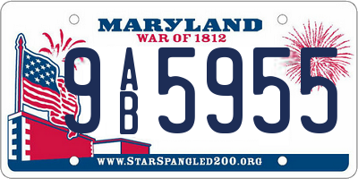 MD license plate 9AB5955
