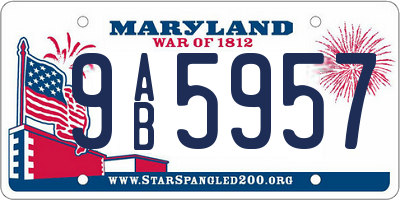 MD license plate 9AB5957