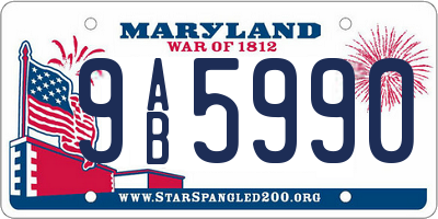 MD license plate 9AB5990