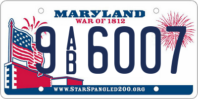 MD license plate 9AB6007