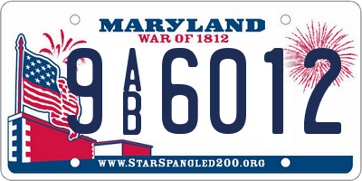 MD license plate 9AB6012