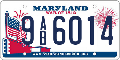 MD license plate 9AB6014