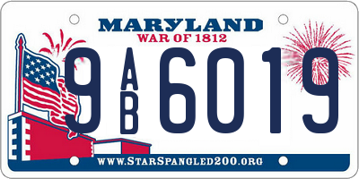 MD license plate 9AB6019