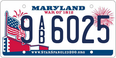 MD license plate 9AB6025