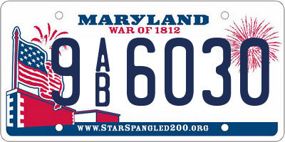 MD license plate 9AB6030