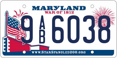 MD license plate 9AB6038