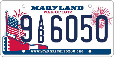 MD license plate 9AB6050