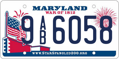 MD license plate 9AB6058