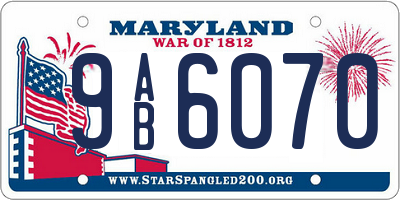 MD license plate 9AB6070