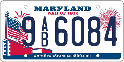 MD license plate 9AB6084