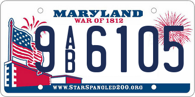 MD license plate 9AB6105