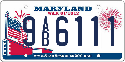 MD license plate 9AB6111