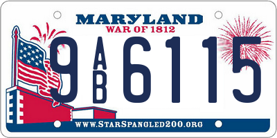 MD license plate 9AB6115