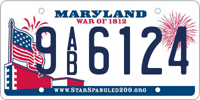 MD license plate 9AB6124