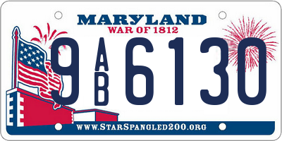 MD license plate 9AB6130