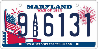 MD license plate 9AB6131
