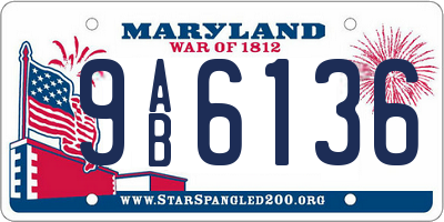 MD license plate 9AB6136