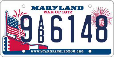MD license plate 9AB6148