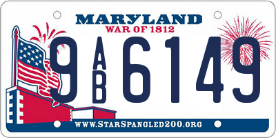 MD license plate 9AB6149