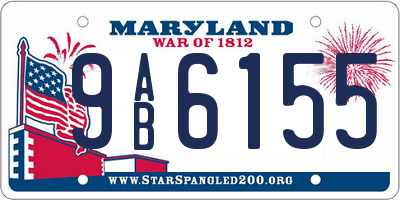 MD license plate 9AB6155