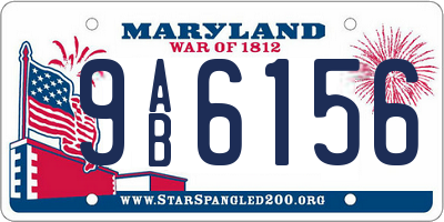 MD license plate 9AB6156