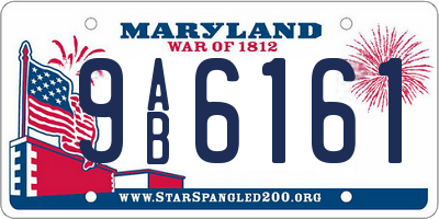 MD license plate 9AB6161