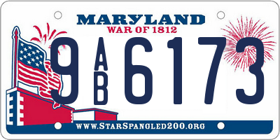 MD license plate 9AB6173