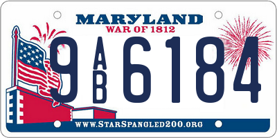 MD license plate 9AB6184