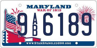 MD license plate 9AB6189