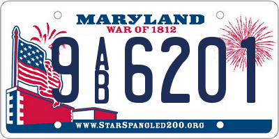 MD license plate 9AB6201
